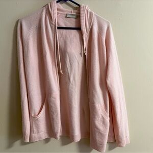 Nordstrom Cashmere Pink Hooded Cardigan